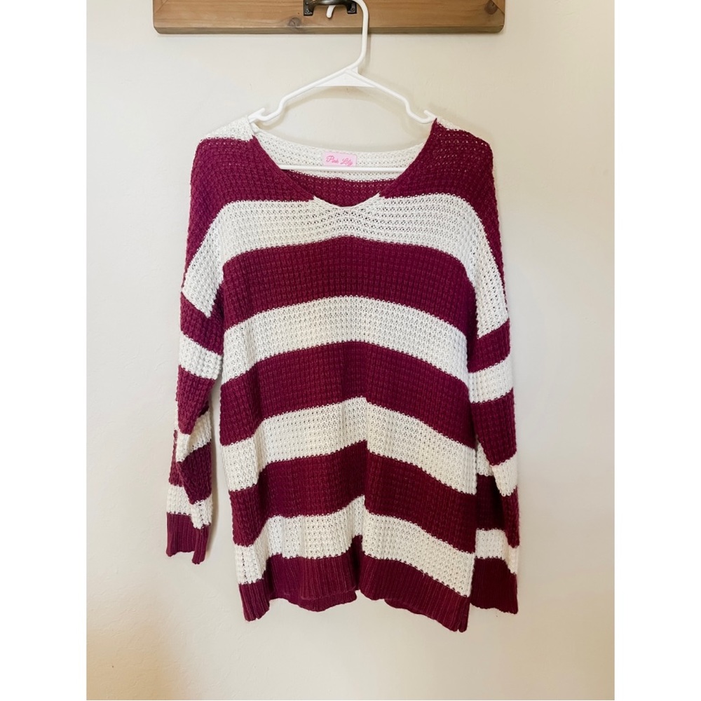 Pink Lily Maroon Sweater